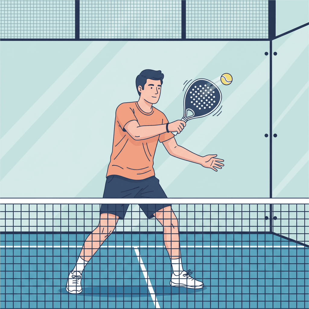 Bandeja padel shot technique illustration